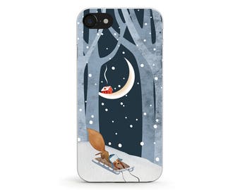 Santa Squirrel, Clear Soft Phone Case, iPhone full series, Samsung, iphone 14