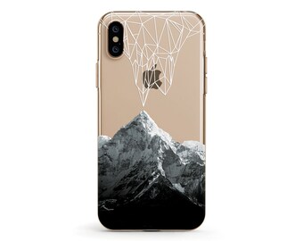 Top of the Mountains, Clear Soft Phone Case, iPhone 11 Pro, 11 Pro Max, iPhone Xs, Xr, iPhone 8, iPhone 7 plus, iPhone 6, iPhone SE, Samsung