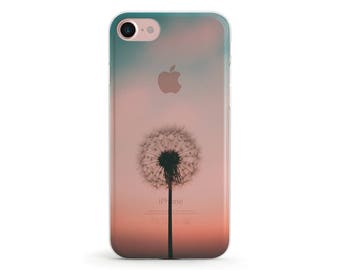 Dandelion Sunset, Clear Soft Phone Case, iPhone 11 Pro, 11 Pro Max, iPhone Xs, Xr, iPhone 8, iPhone 7 plus, iPhone 6, iPhone SE, Samsung