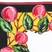 Graphic Juicy Apples or Cherries vintage ladies' handkerchief, fruit hankie, hanky, 1940s 1950s