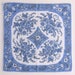 Blue and white floral vintage ladies' handkerchief, hankie, hanky, H8