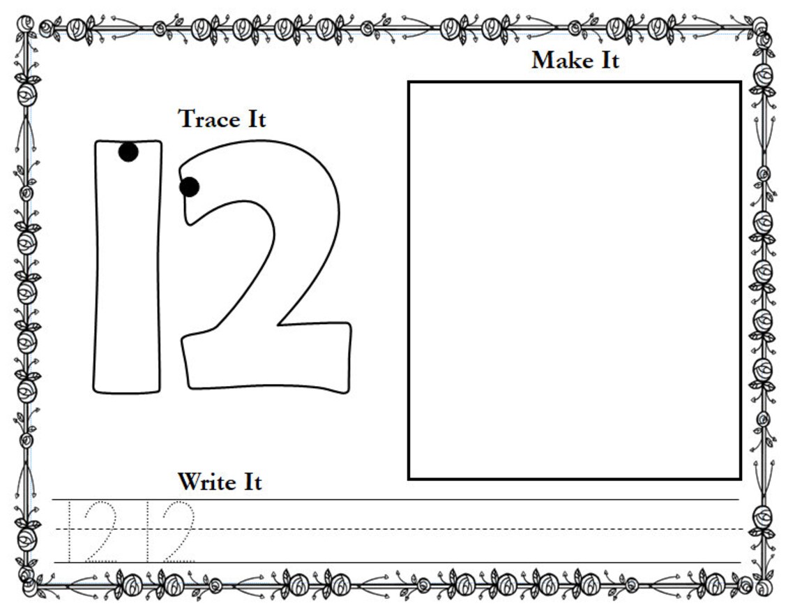 numbers 1 50 writing worksheets trace it make it write it etsy