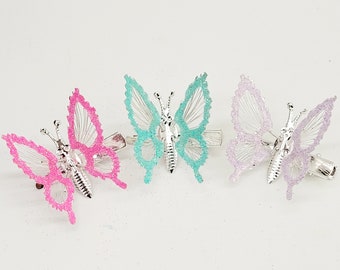 The unicorn set butterfly hair clips moving wings nostalgic nostalgia 90s