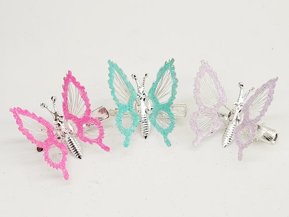 The unicorn set butterfly hair clips moving wings nostalgic nostalgia 90s