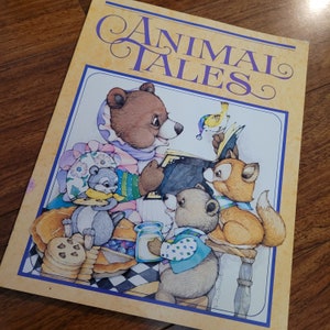 Racconti di animali, edizione attuale, 1983, libro di fiabe, speroni di allodola, orso con la coda tozza, lepre e riccio vintage