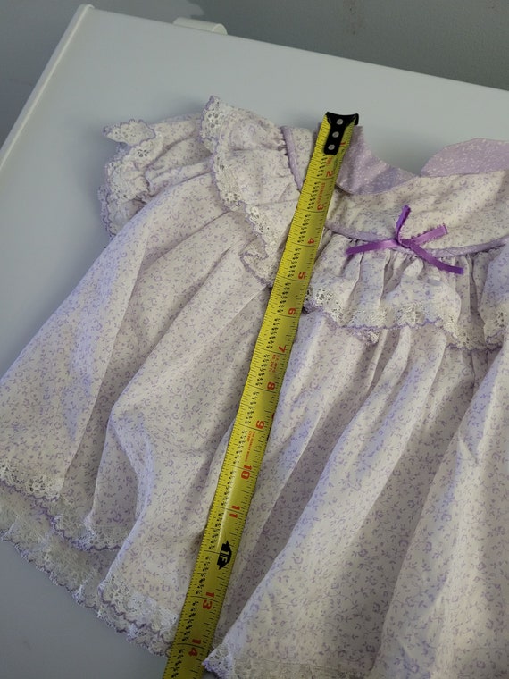 Vintage outfit baby girl 3-6 months purple dress … - image 2