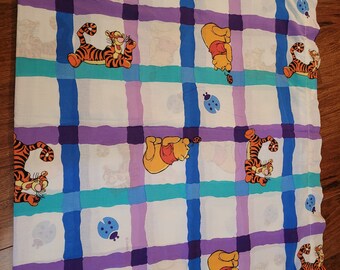 Vintage Winnie the Pooh Twin Flat Sheet Disney Bed Tigger Ladybugs nostalgia 90s