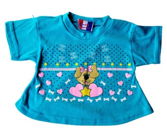 Studio twelve vintage shirt top toddler blue with puppy 2t preowned