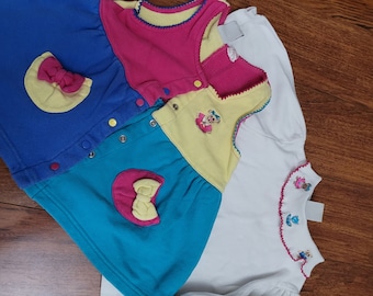 Vintage 1980s Koala Kids 18 months top set shirt bright colors baby toddler