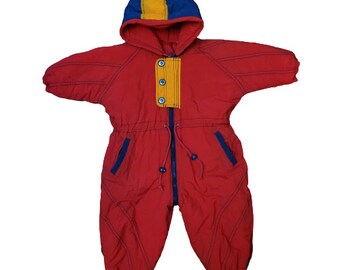 Vintage A J Kids 1990s Baby K8ds Toddler Snowsuit Retro Swooshy 24 Months