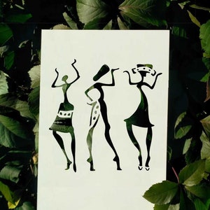 African Women Custom Stencil: reusable  stencils for painting wall art home decor Plaster Stencil DIY craft Tribal African Woman Silhouette