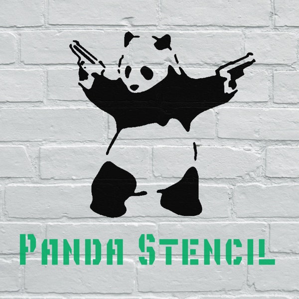 Panda Plastic Stencils Banksy decor, reusable stencils Street-Art, Painting, art supply, wall art A5 A4 A3 A2 A1 A0 format custom design