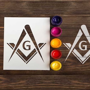 Vrijmetselaar Custom Stencil herbruikbare stencils voor het schilderen DIY ambacht, plastic, aangepast logo, duurzaam vrijmetselaarslogo Mason Symbol bakstencil