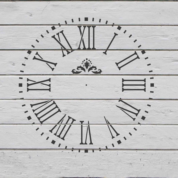 Clock Stencil: reusable craft stencils, Plastic Custom Stencil, roman numeral clocks, Roman Numeral, Plastic pochoir, square clock face