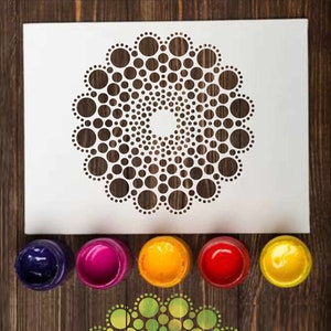 Flower Reusable Plastic Wall Stencil // Diameter 89cm // Geometrical Spiral Mandala #3 // Art Craft Mylar Template