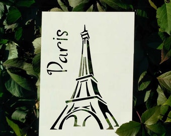 Eiffel Tower Custom Stencil: Reusable stencils for painting Paris France decor DIY craft plastic stencils