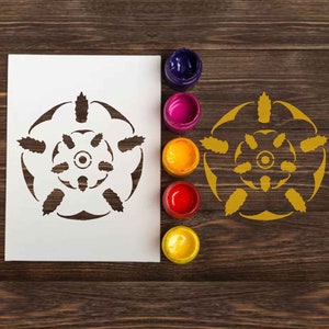 Tyrell House Stencil: Reusable plastic curb stencils for paiting Tyrell Flower houses emblems for decor walls, wooden signs, mat, GOT gift