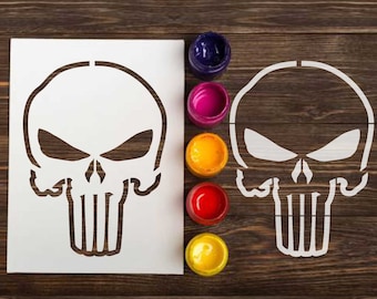 Skull on star sheriff wall art stencil,Strong,Reusable,Recyclable