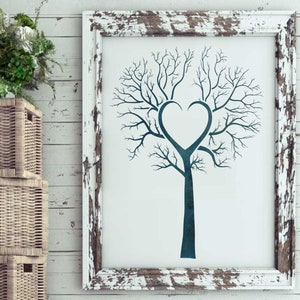 Plantilla de árbol de corazón para manualidades: plantilla de plantilla personalizada reutilizable para pintar árboles de amor con corazones