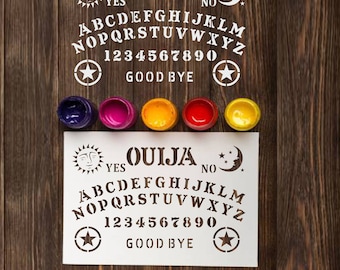 Halloween Stencil Ouija Board for Walls and Crafts: Reusable custom stencil template for painting Talking Spirit Board