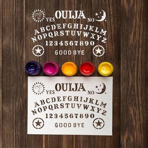 Halloween Stencil Ouija Board for Walls and Crafts: Reusable custom stencil template for painting Talking Spirit Board