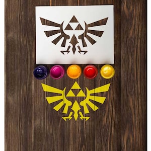Triforce stencil: reusable custom stencils for painting Legend of game crest, Triforce Hyrule plastic template in Small & Large sizes