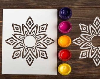 Mandala Floor Stencil: reusable custom stencils for DIY craft  painting Sacred Geometry decor Furniture Flower Small Large Mandala Design