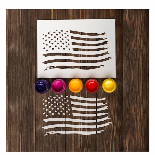 Large American Flag Stencils Etsy