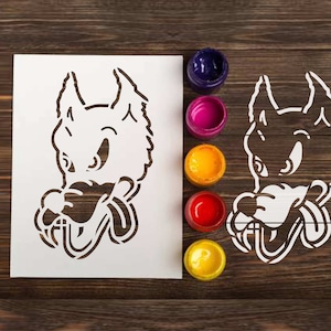 Wzornik Grateful Dire Wolf: niestandardowe szablony wielokrotnego użytku do malowania rzemieślniczego Jerry Garcia Wolf, prezent dla gitarzysty na zamówienie
