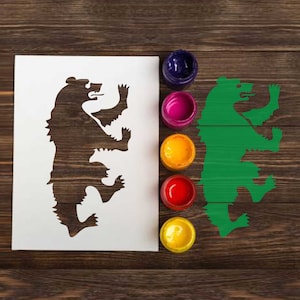 Mormont Stencil: herbruikbare ambachtelijke stencils Got sjabloon Mormont Bear Crest Embleem, GOT fan gift, duurzaam, aangepaste maten