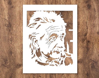 Albert Portrait Stencil: stencil personalizzato riutilizzabile per dipingere artigianato fai-da-te piccola e grande arte murale plastica 20 mil Leggendario scienziato decoro