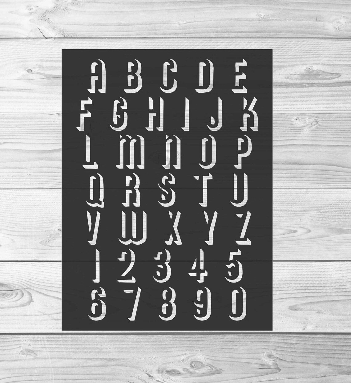Custom Stencil Alphabet & Numbers - Shadow Font, Reusable Alphabet ...