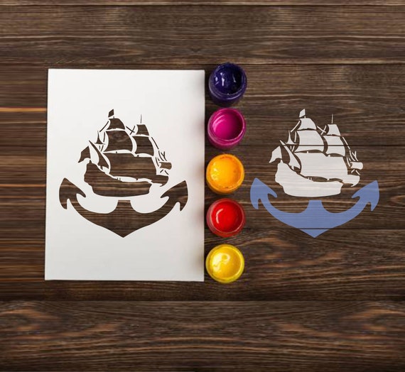 Anchor Boat Stencil: Reusable Custom Stencils for DIY Craft, Wall