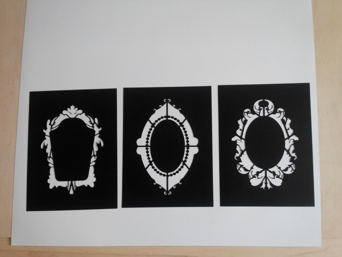 Custom Stencils A4 Plastic Stencil Frame Ornate Oval Chic Wall Etsy
