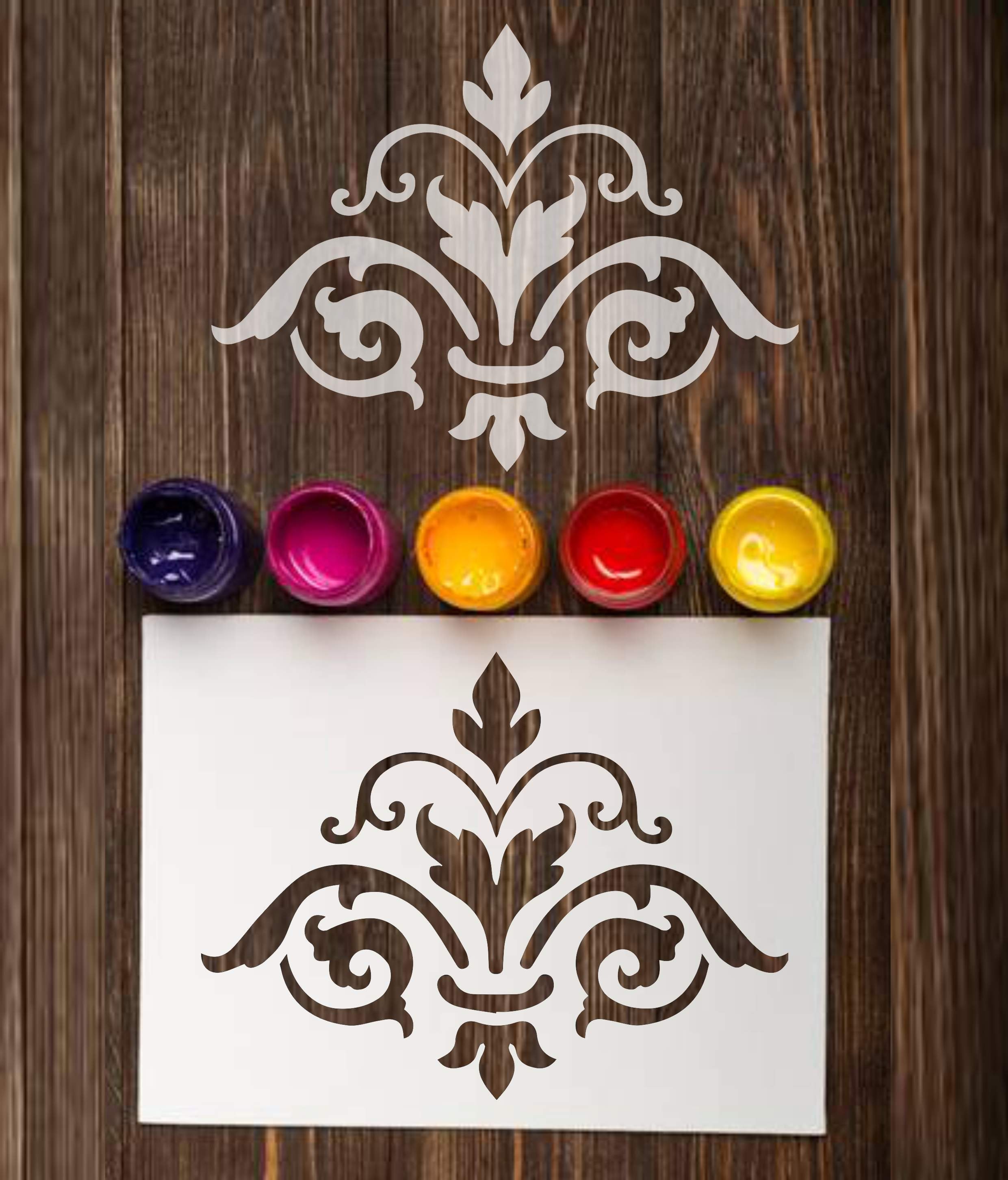 Damask Wall Stencil: Reusable Stencils for Painting, Decor, DIY Craft ...