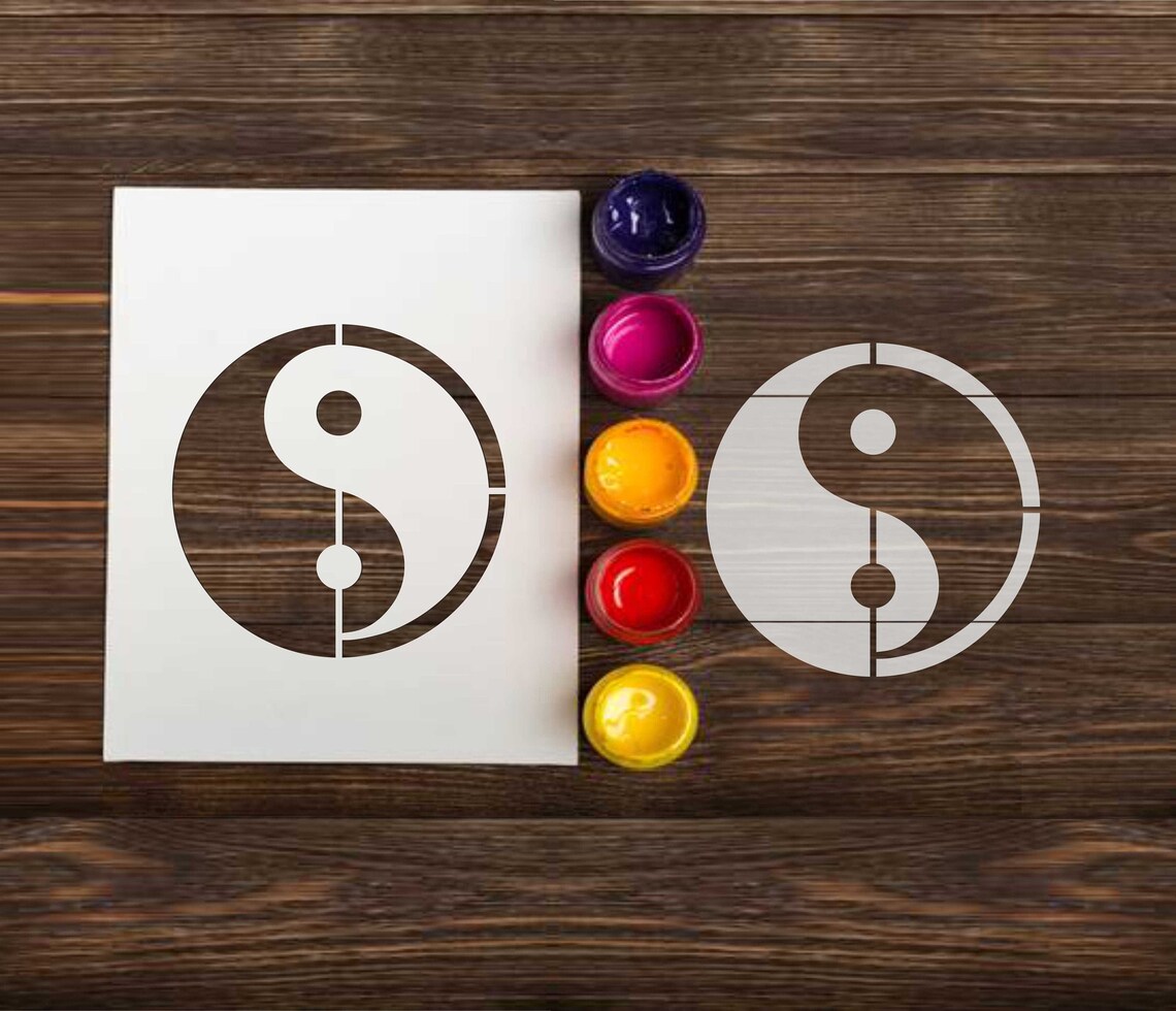 Yin Yang Custom Stencil for DIY Craft Reusable Stencils Etsy