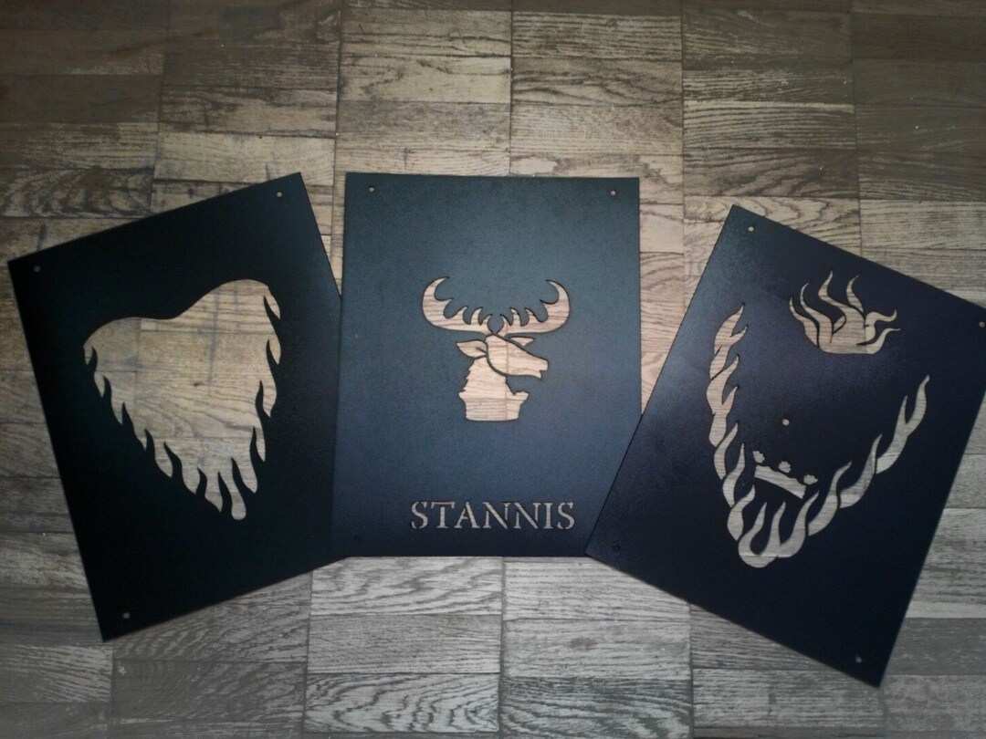 ステンシル スタニス バラシオン シギル: 3 個セット 再利用可能なプラスチック ステンシル 壁装飾 ファンのロゴを獲得 - Etsy 日本, image size:1080x810