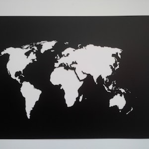 Wereldkaart stencil / plastic herbruikbaar / schilderij, kunst aanbod, kunst aan de muur / aangepast formaat