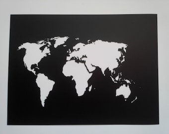 Stencil mappa del mondo / Plastica riutilizzabile / Pittura, fornitura artistica, arte murale / Dimensioni personalizzate