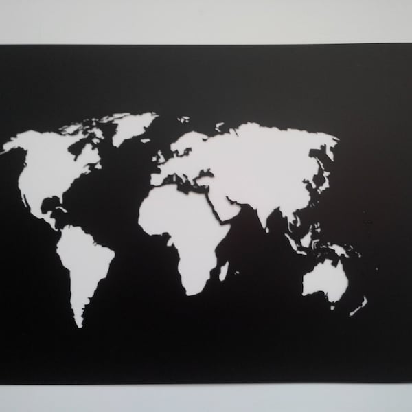 World Map Stencil / Plastic reusable / Painting, art supply, wall art / Custom size
