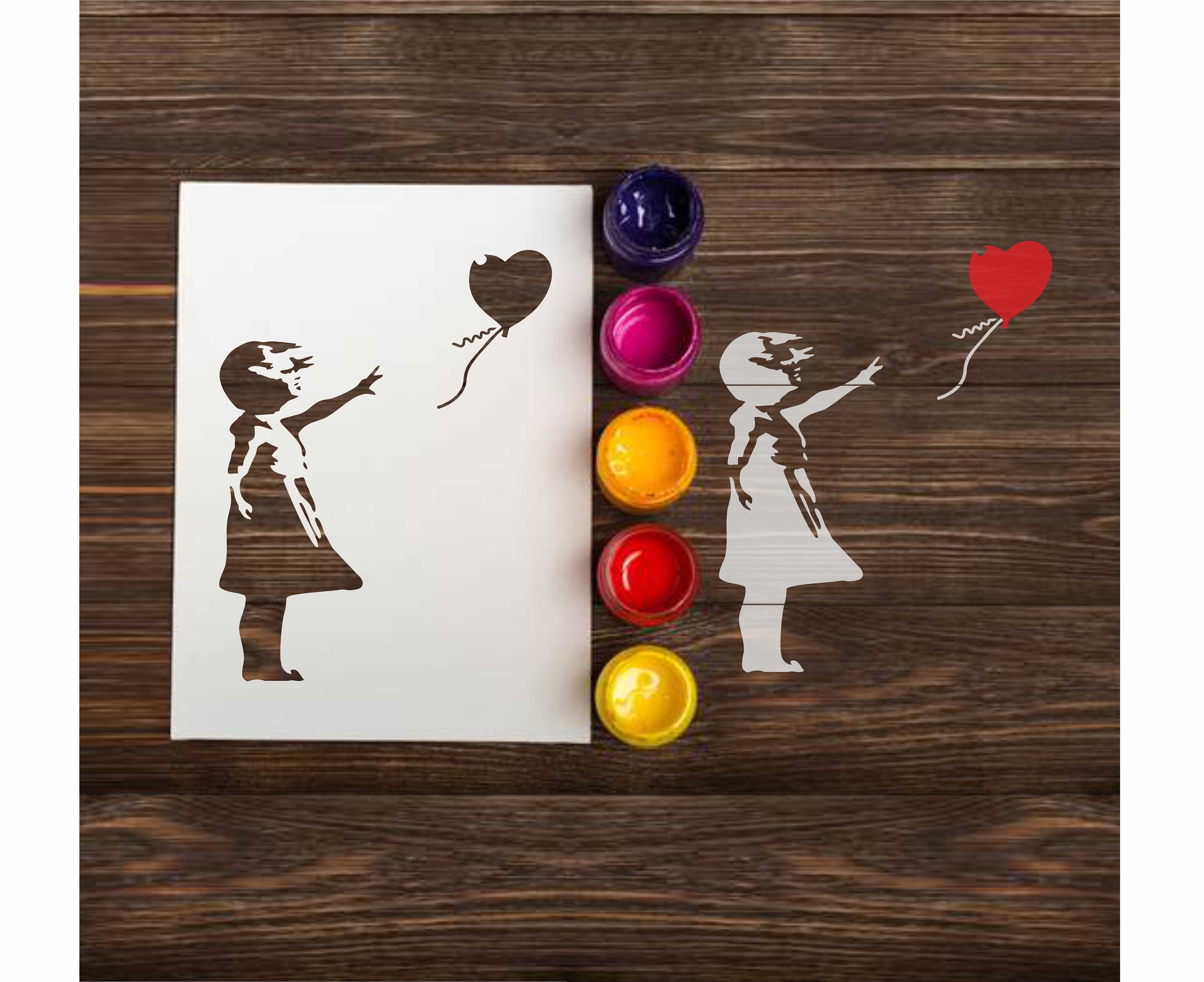 Banksy Ballonmädchen Schablone - A5 Schablone Für Kunst & Deko