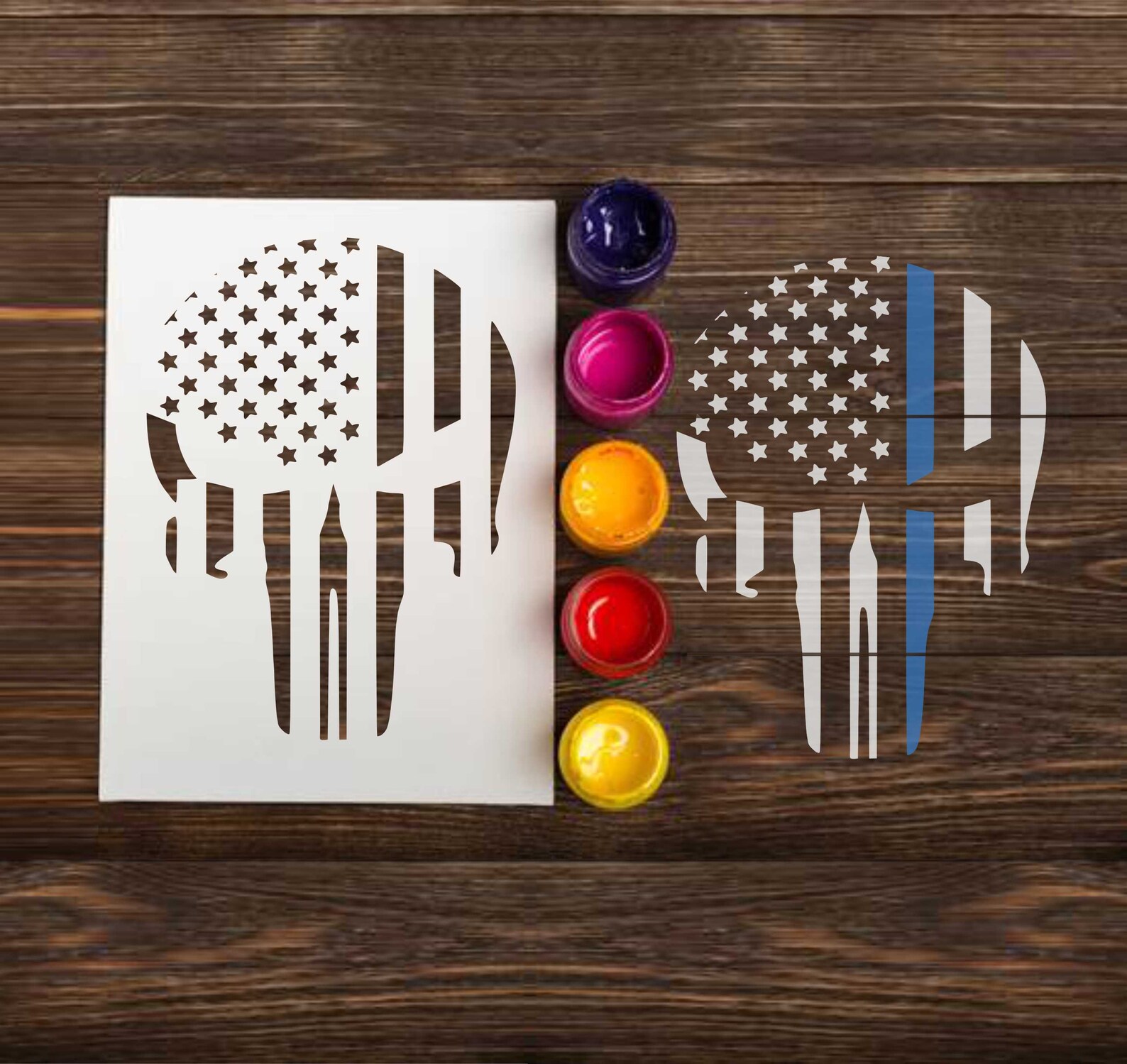 Punisher Skull Stencil: Reusable Custom Stencil Template for Etsy Punisher Skull Stencil: Reusable Custom Stencil Template for Etsy