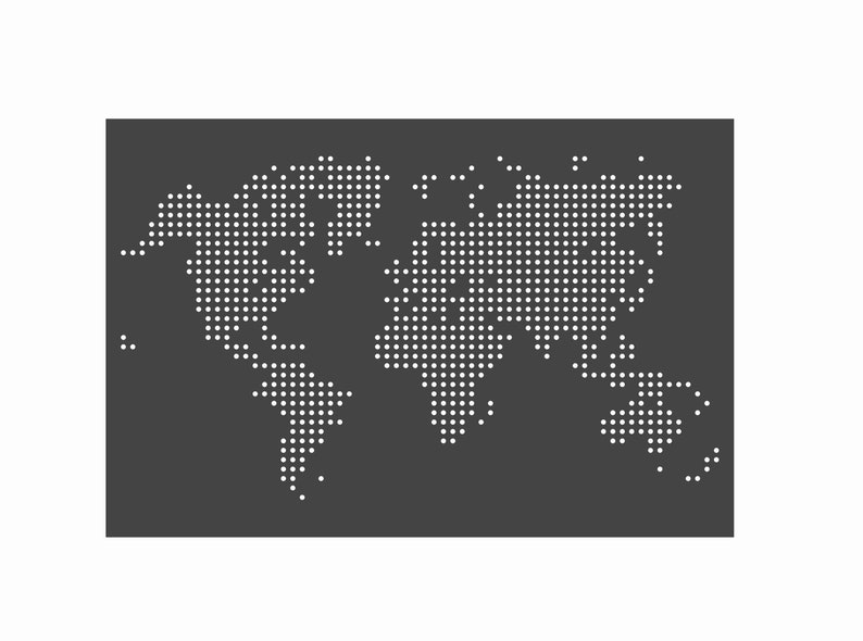 Stencil World Map Dotted reusable Map stencil dots world Etsy