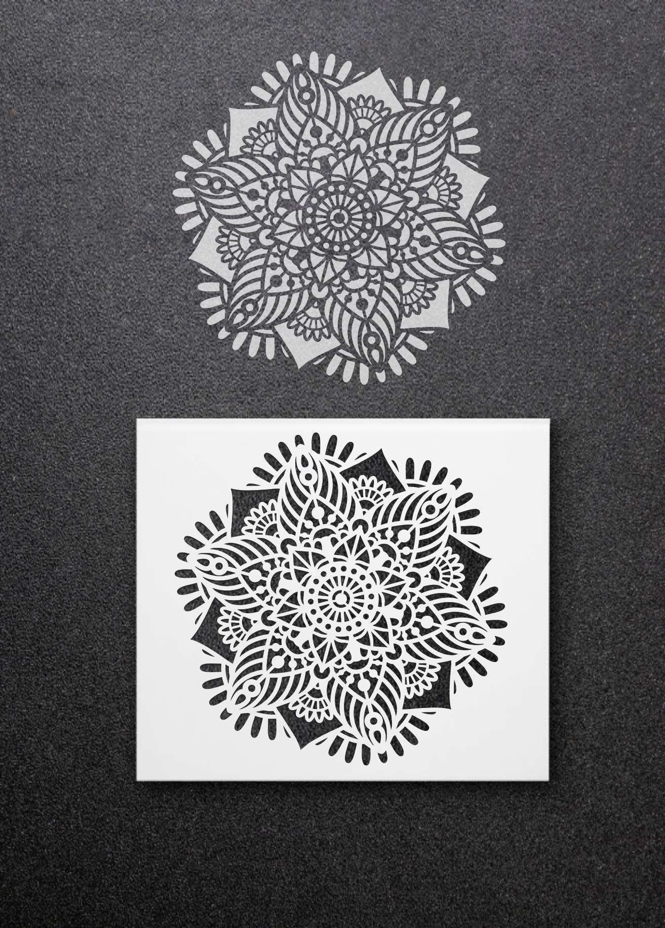 Large Mandala Stencil Custom Stencils for Walls Spray Etsy