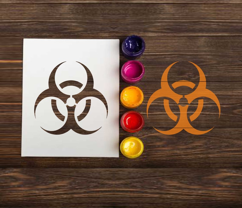 Biohazard custom stencil for DIY craft reusable stencils plaster stencil textile painting airbush furniture crafts 20 mil plastic
