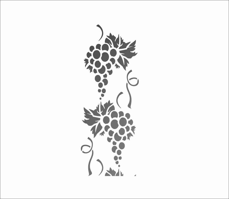 Grapes Stencil: Wall decor Reusable plastic stencil, Art supply, Pattern stencil image 3