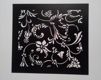 Stencil Flower Pattern: reusable plastic stencils fot  Painting, art supply, wall art,  Modern Abstract Unique Artwork, leaf pattern