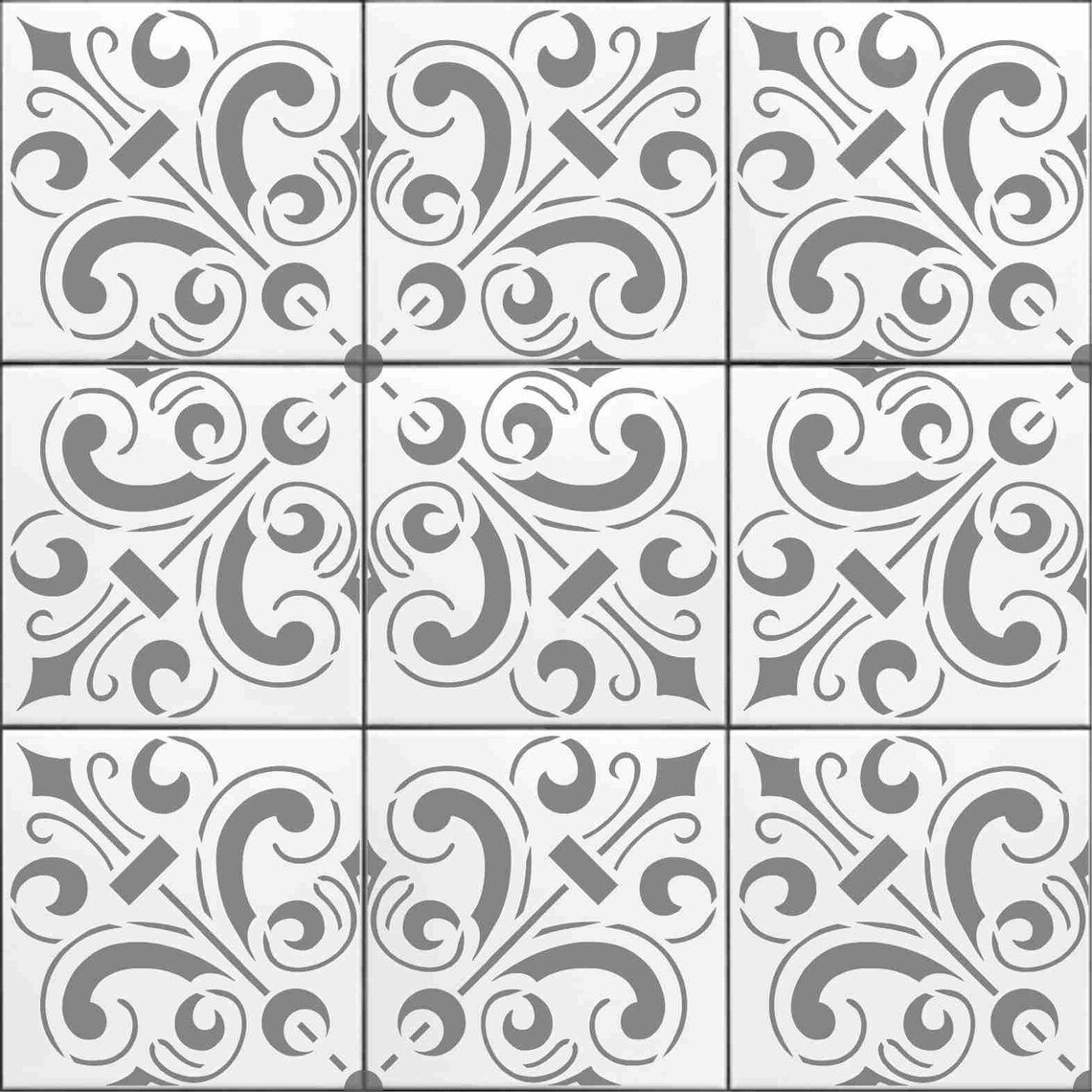 Stencil Antique Tile Reusable Custom Stencils for Painting Etsy