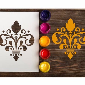Damask Custom Stencil: reusable stencils for painting, DIY craft, art supply, wall art, damascus ornament template, Small and Large sizes