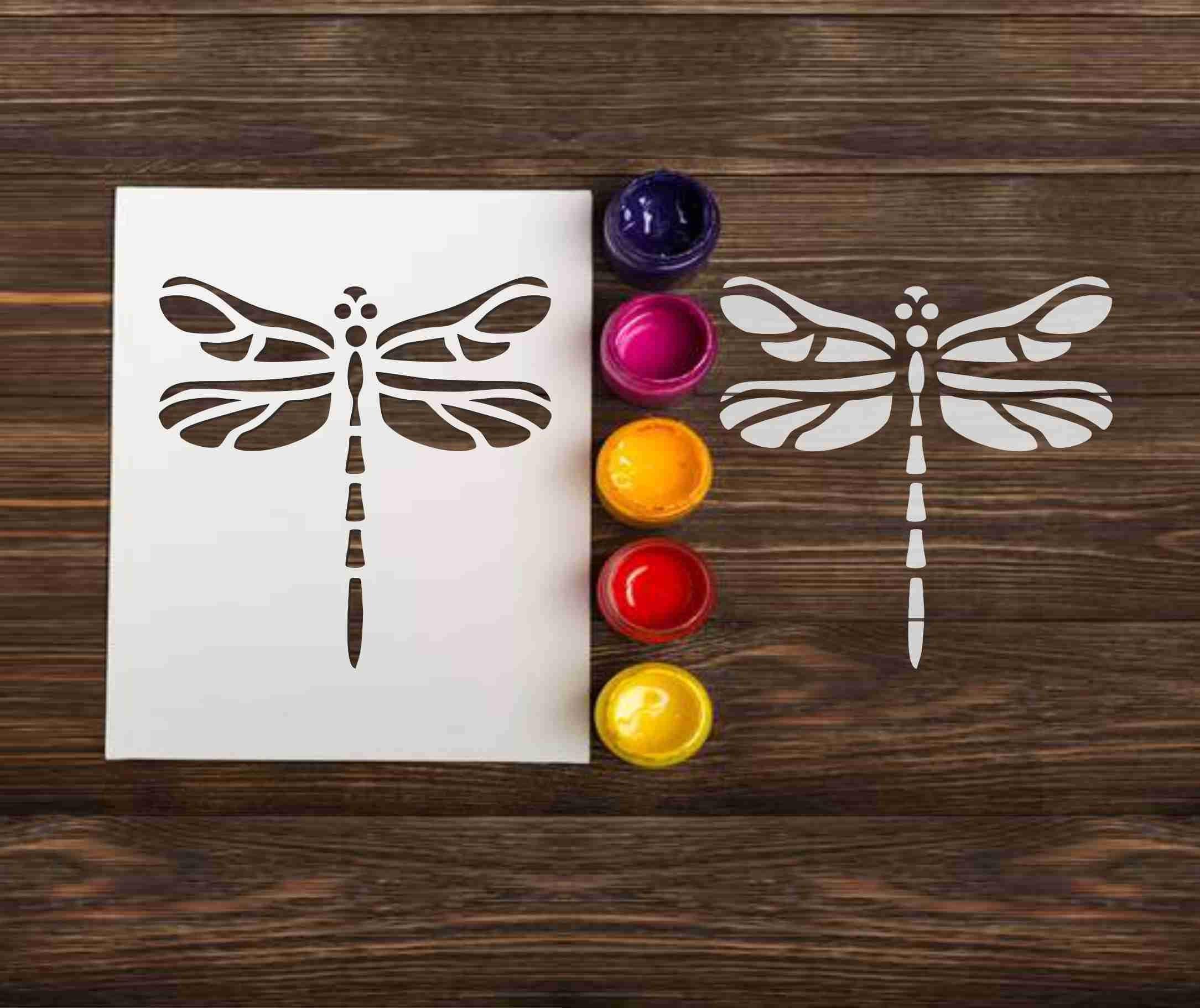 Dragonfly Stencil: Reusable Custom Stencils for DIY Craft Wall Art ...